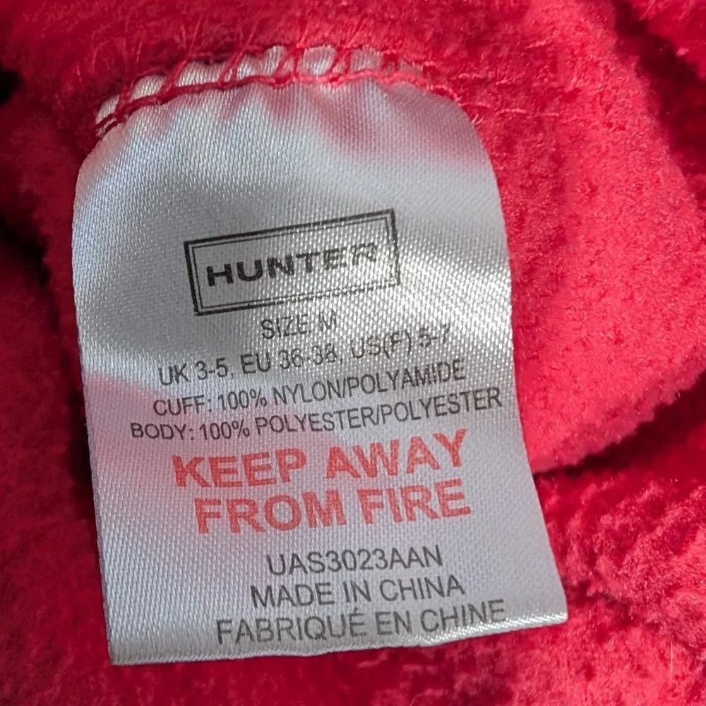 Hunter Fleece Boot Socks Pink Black Buffalo Plaid Logo‎ Women's Size M  US(5-7)
